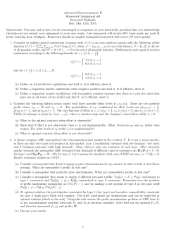 Advanced Macroeconomics II Homework Assignment #3 Krzysztof