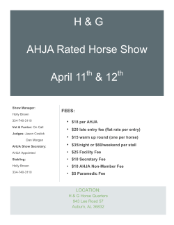 H & G AHJA Rated Horse Show April 11 & 12
