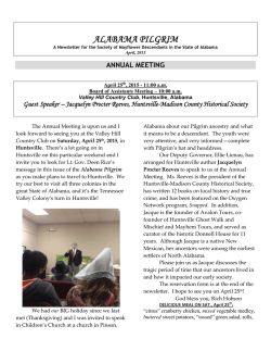 State Society Meeting April 25, 2015 Guest Speaker Jacquelyn