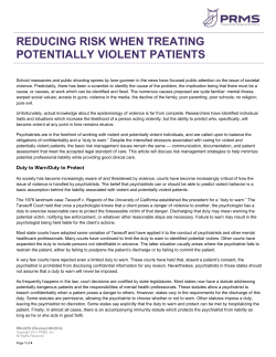 Reducing Risks Violent Patients