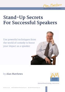 Stand-Up Secrets For Successful Speakers