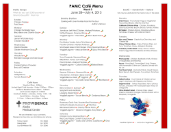 PAMC CafÃ© Menu - Providence Health & Services