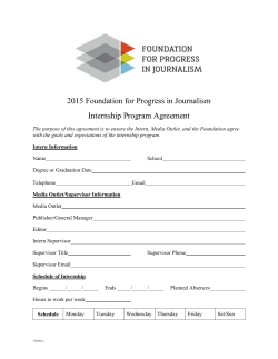 2015 Foundation for Progress in Journalism Internship Program