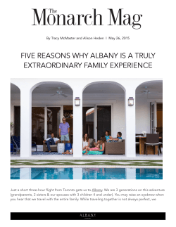 FIVE REASONS WHY ALBANY IS A TRULY EXTRAORDINARY