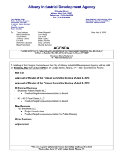 IDA FC May 12, 2015 - City of Albany Industrial Development