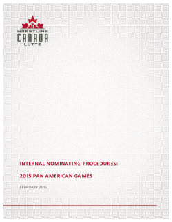 Internal Nominating Procedures: 2015 Pan Am Games