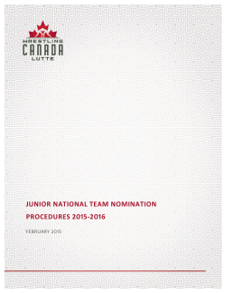 junior national team nomination
