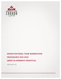 senior national team nomination procedures
