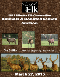 Animals & Donated Semen Auction March 27, 2015
