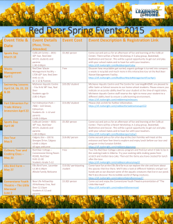 Red Deer Spring Events 2015 - Centre For Learning @ Home