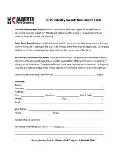 2015 Industry Awards Nomination Form