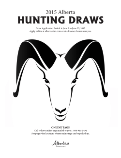 hunting draws - Alberta`s Hunting, Fishing and Trapping Regulations