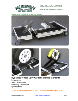 Hydraulic Wheel Dolly Owner`s Manual Contents