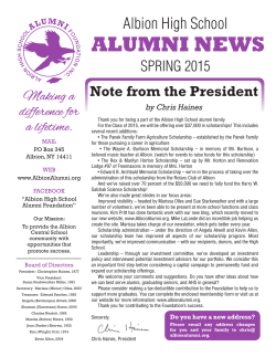 Alumni Foundation Newsletter - Albion High School Alumni