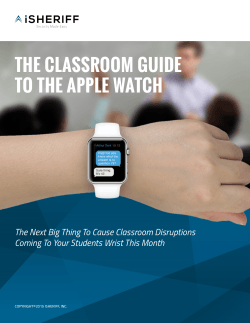 THE CLASSROOM GUIDE TO THE APPLE WATCH