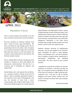 April 2015 Newsletter - Australian Landcare International