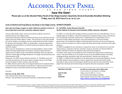 Friday, June 19, 2015 - Alcohol Policy Panel Of San Diego