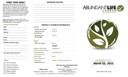 Bulletin - Abundant Life Church