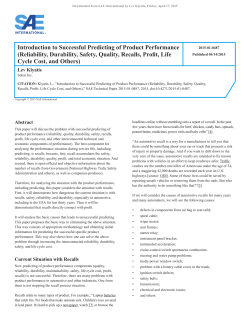 Introduction to Successful Predicting of Product Performance