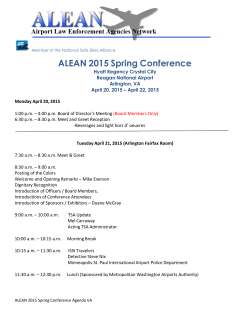 ALEAN 2015 Spring Conference - Airport Law Enforcement