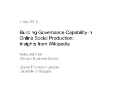 Learning to govern Wikipedia