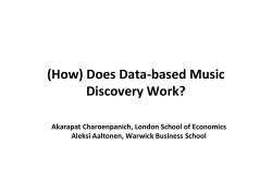(How) Does Data-âbased Music Discovery Work?