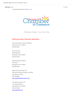 Chamber News You Can Use - Alexander City Chamber of Commerce