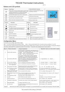 TR3100 Thermostat Instructions