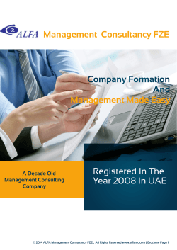Registered In The Year 2008 In UAE Company Formation And