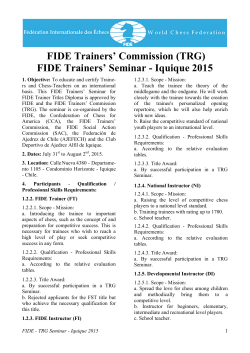 FIDE Trainers` Seminar - Iquique 2015