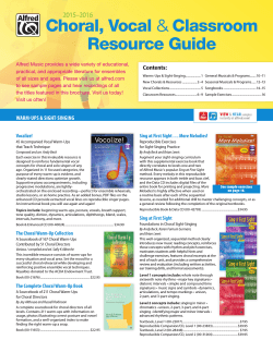 2015-16 Choral, Vocal, & Classroom Resource Guide
