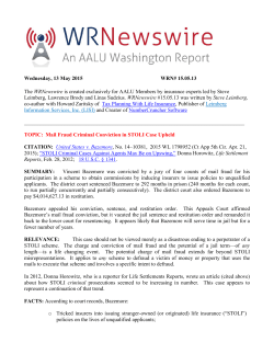 Wednesday, 13 May 2015 WRN# 15.05.13 The WRNewswire is