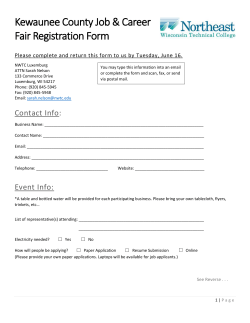 Kewaunee County Job & Career Fair Registration Form