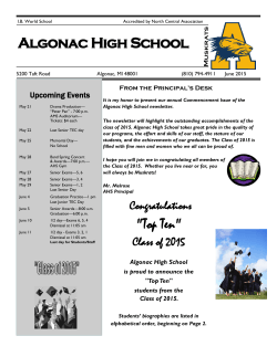 Newsletter - Algonac Community Schools