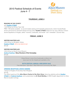 2015 Festival Schedule of Events June 4 - 7