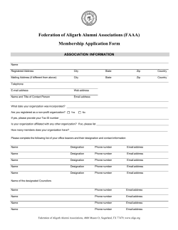 Membership Form - Federation Of Aligarh Alumni Associations