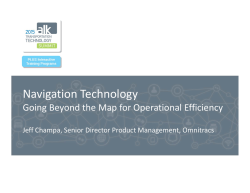 Navigation Technology - ALK Transportation Technology Summit