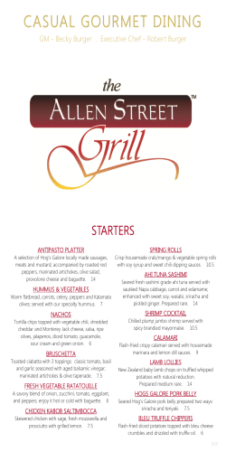 Daily Menu - Allen Street Grill