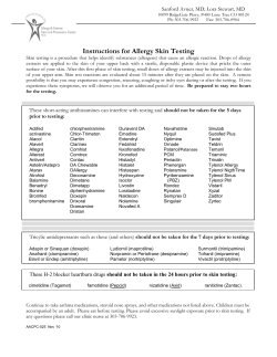 Instructions For Skin Testing