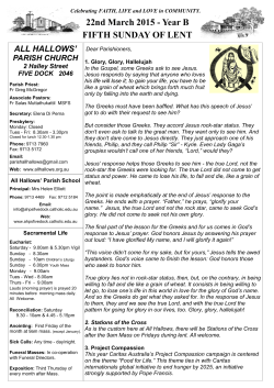 Bulletin 22 March 2015 - All Hallows, Five Dock