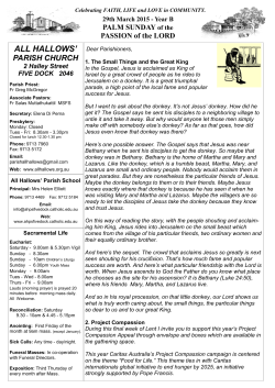Bulletin 29 March 2015 - All Hallows, Five Dock