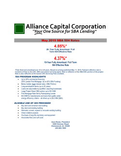 Rate Sheet - Alliance Capital Corporation