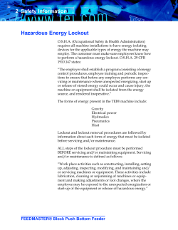 Hazardous Energy Lockout and Hazard Zone portions