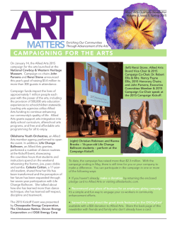 CAMPAIGNING FOR THE ARTS
