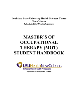 MASTER`S OF OCCUPATIONAL THERAPY (MOT) STUDENT