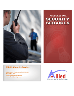 PROPOSAL FOR Allied int Security Services