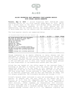 May 06 , 2015 - Allied properties