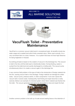 VacuFlush Toilet - Preventative Maintenance