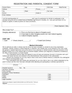 registration and parental consent form