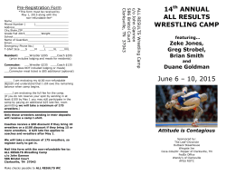 the 2015 brochure - All Results Wrestling Camp